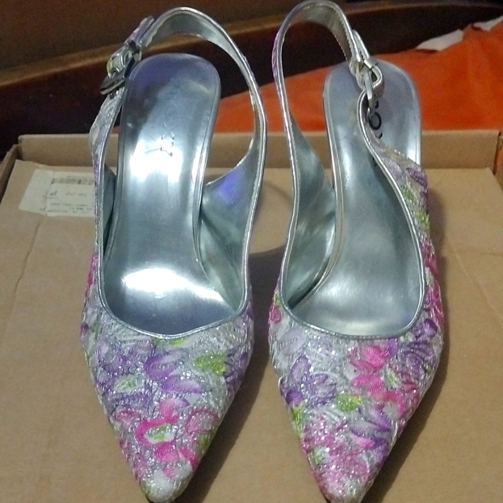 Colorful flower heels